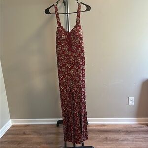 Floral Burgundy Jumpsuit
